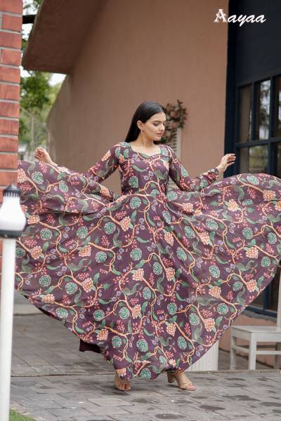 AAYAA VOL-11 BY AAYAA DIGITAL PRINT WORK GOWNS EMBROIDERY GOWN MANUFACTURER IN INDIA